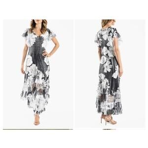 NWT‎ Kamarov Flutter Sleeve Maxi Dress Sz XL Retail $378